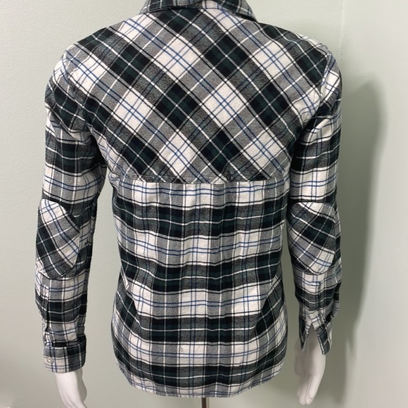 Pendleton Women's Elbow-Patch Flannel Shirt White Size XXS - Picture 7 of 10